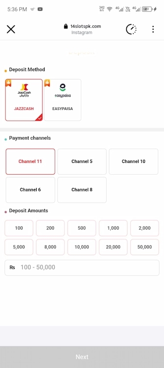 SLOTS PK Game Deposit