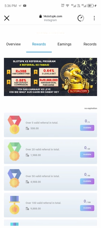 SLOTS PK Game Referral Program
