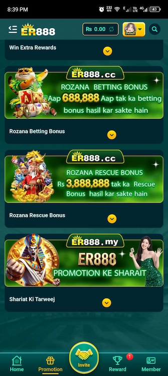ER888 Game Bonuses