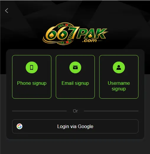667Pak Game Sign up