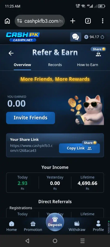 CASHPK Game Referral Program