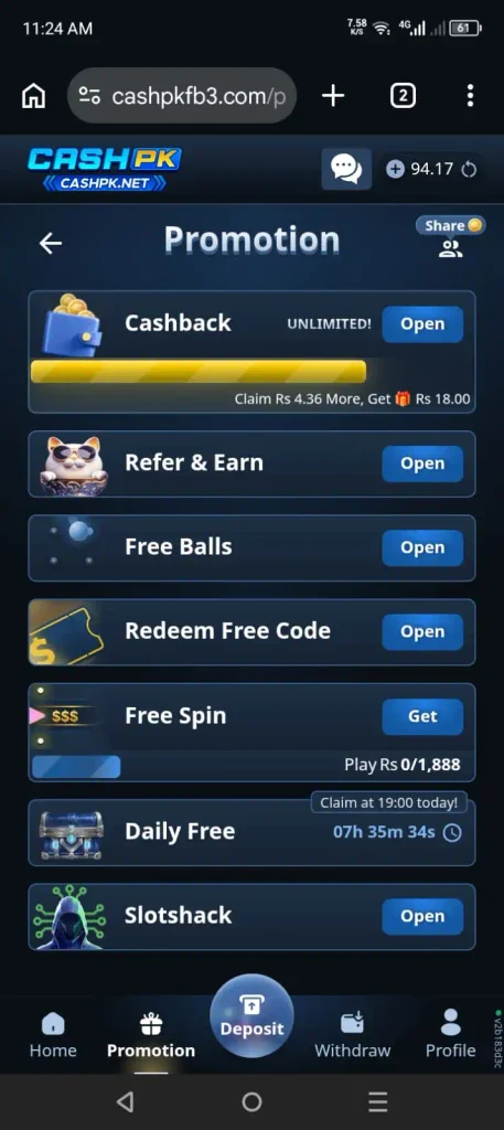CASHPK Game Promotions